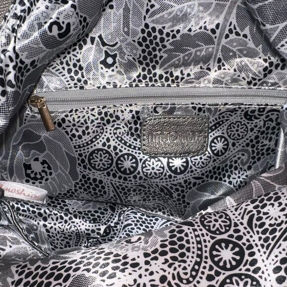 Imoshion Gunmetal Pewter Gray Fold-over Shoulder Bag or Clutch Rhinestones - Picture 12 of 12